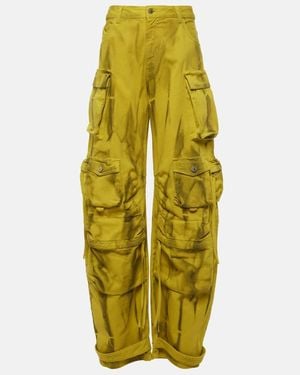 The Attico Fern Mid-Rise Cargo Jeans - Yellow