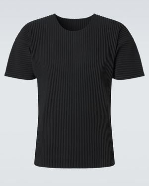 Homme Plissé Issey Miyake Basics Pleated T-Shirt - Black