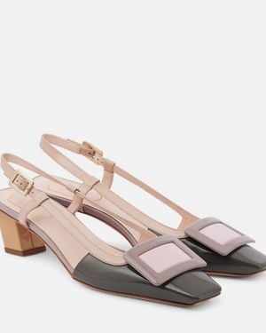 Roger Vivier Belle Vivier Patent Leather Slingback Court Shoes - Pink