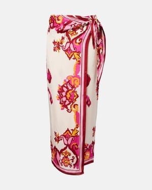 Poupette Dana Printed Wrap Skirt - Red