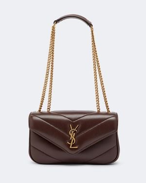 Saint Laurent Borsa A Spalla Loulou Mini - Marrone