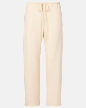 Leset Lauren Jersey Straight Pants - Natural