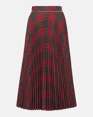 Burberry Check Pattern Pleated Skirt, Brand Size 4 (Us - Red