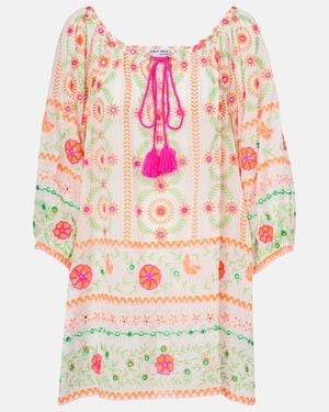 Juliet Dunn Printed Cotton Beach Dress - Multicolor