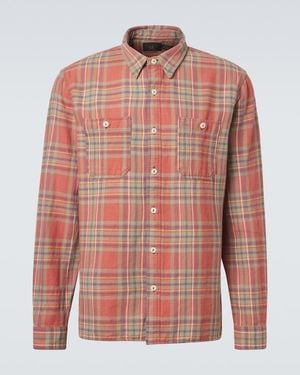 RRL Cameron Plaid Cotton Twill Shirt - Pink