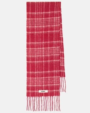 Jacquemus L'Echarpe Carro Checked Scarf - Red
