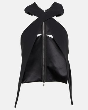 Maticevski Top Cross Leaf - Schwarz