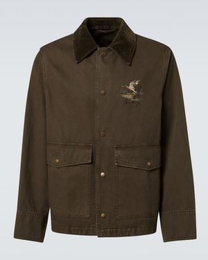 Burberry Corduroy-Trimmed Cotton Twill Field Jacket - Green
