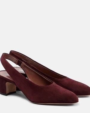 Paris Texas Lavinia 50 Suede Slingback Pumps - Red