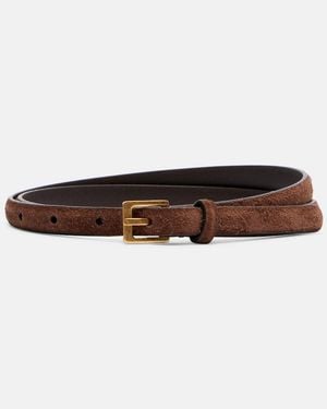 The Row City Suede Belt - Brown