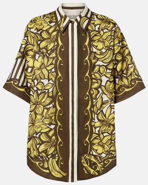 ALÉMAIS Mona Floral Hemp Shirt - Metallic