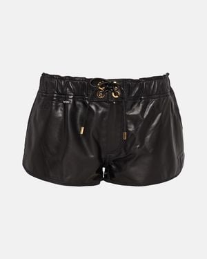 Tom Ford Leather Micro Shorts - Black