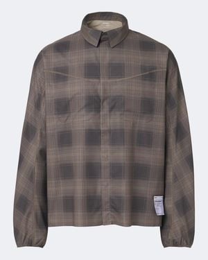 Satisfy Chaqueta De Franela A Cuadros - Gris