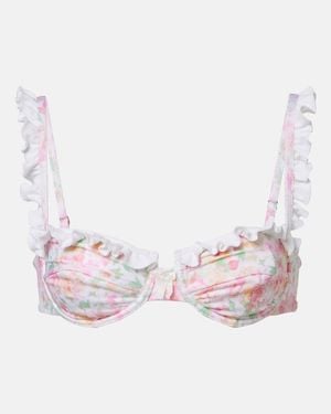 Bananhot Top De Bikini Jena Floral Con Volantes - Rosa