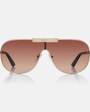 Versace Greca Flow Shield Sunglasses - Brown