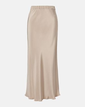 Max Mara Silk Satin Slip Skirt - Natural