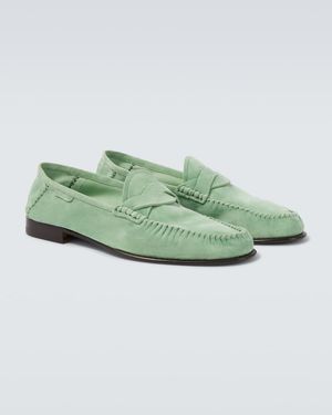 Tom Ford Ripley Suede Loafers - Green