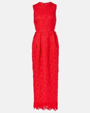 Safiyaa Alani Lace Midi Dress - Red