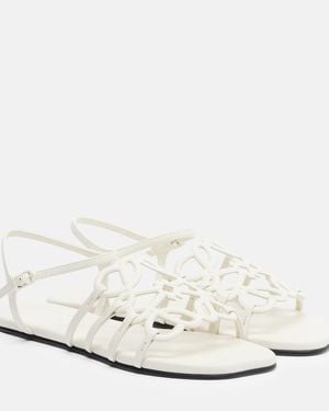 Loewe Sandalias Paula's Ibiza Petal De Piel Con Anagrama - Blanco