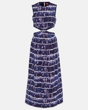 Altuzarra Ashima Cutout Cotton-Blend Midi Dress - Blue