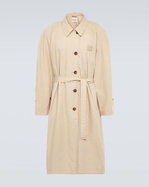 Miu Miu Trenchcoat Aus Baumwollgabardine - Natur