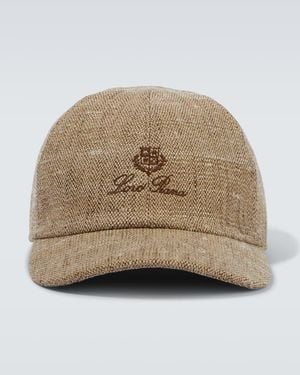 Loro Piana Logo Linen And Silk Baseball Cap - Natural