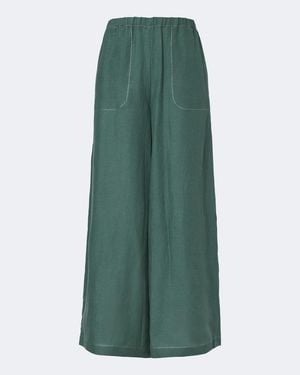 Eres Hose Eblouissant Aus Leinen - Grün