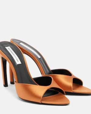 Victoria Beckham Mules Harlow De Saten - Marrón