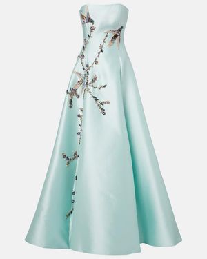 Costarellos Mavia Embellished Bustier Gown - Blue