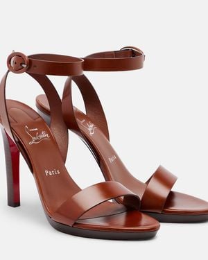 Christian Louboutin Slingback-Sandalen Fanny Aus Leder - Braun