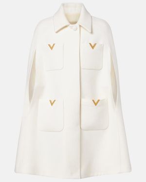 Valentino Vgold Wool Cape - White