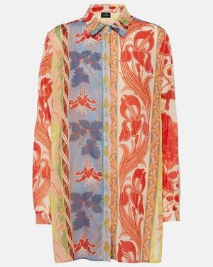 Etro Printed Cotton Shirt - Orange