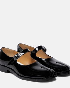 Maison Margiela Tabi Patent Leather Mary Jane Flats - Black