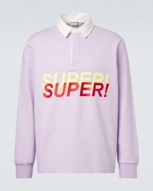 JW Anderson Bestickter Polopullover Aus Baumwoll-Jersey - Grau