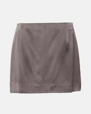 Peter Do Silk Charmeuse Miniskirt - Gray