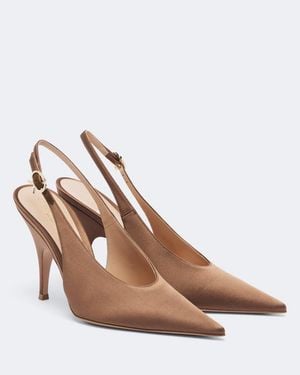 Gianvito Rossi Slingback-Pumps Sofia Aus Satin - Braun