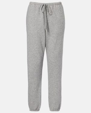 The Row Teo Cashmere And Cotton Joggers - Grey
