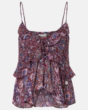Isabel Marant Briara Printed Top - Purple