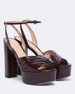 Gianvito Rossi Leather Platform Sandals - Brown