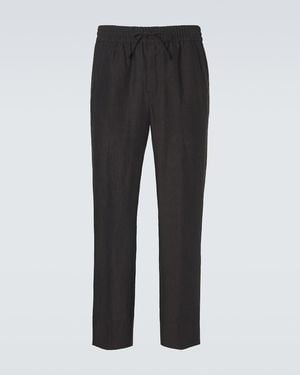 Brioni Linen Straight Trousers - Black
