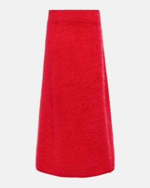 Lisa Yang Asta Cashmere Midi Skirt - Red