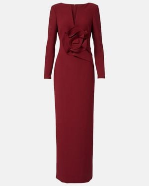 Roland Mouret Floral-Applique Crepe Gown - Red