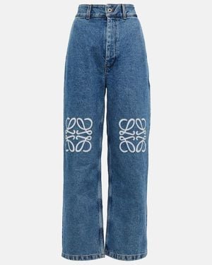 Loewe Anagram Cropped Jeans - Blue