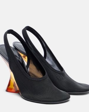 Dries Van Noten Mesh Wedge Slingback Court Shoes - Black