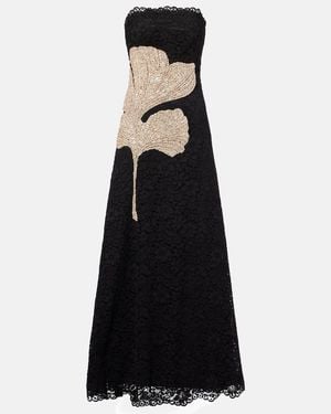 Costarellos Hallis Crystal Woven Midi Dress - Black