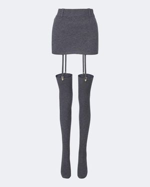 AYA MUSE Costa Miniskirt And Over-The-Knee Socks Set - White