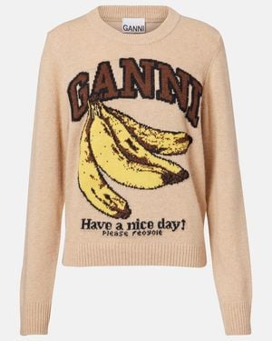 Ganni Pullover Aus Strick - Natur