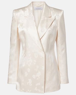 Gabriela Hearst Aleah Embroidered Silk Blazer - Natural
