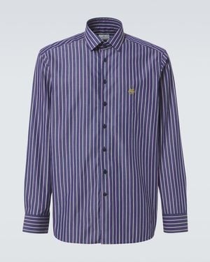 Etro Vertical Striped Cotton Shirt - Blue