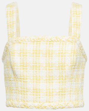 Veronica Beard Gingham Tweed Top - Metallic